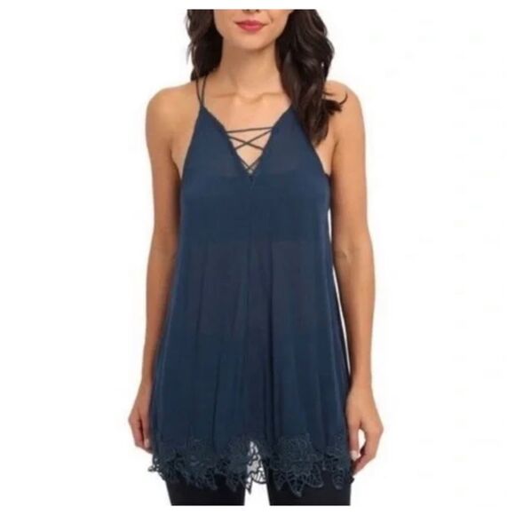 FREE People Wicked Spell Dress/Tunic in teal - Picture 1 of 10